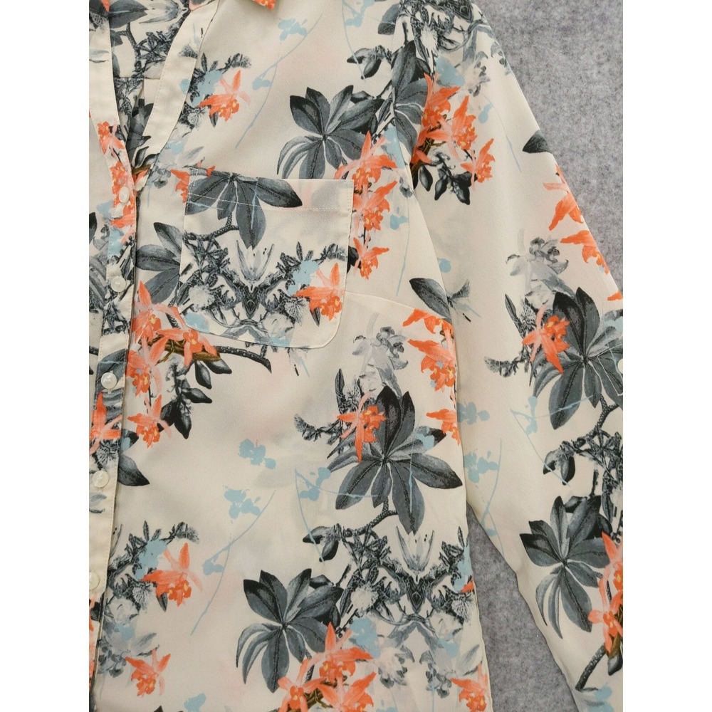 Talbots Nantucket Floral Button Down Shirt Long Sleeve Roll Tab SP - Picture 3 of 9